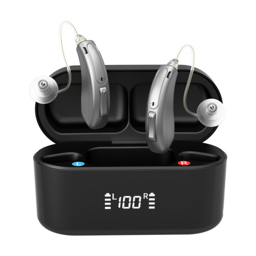 Set Aparate auditive reincarcabile digitale AudiSound 5118L, conexiune bluetooth, aplicatie smartphone pentru control si personalizare frecvente Set Aparate auditive reincarcabile digitale AudiSound 5118L, conexiune bluetooth, aplicatie smartphone pentru control si personalizare frecvente