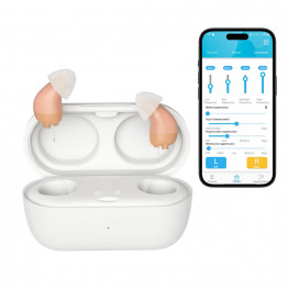 Set Aparate auditive reincarcabile digitale AudiSound 6116E, aproape invizibile, aplicatie smartphone pentru control si personalizare frecvente Set Aparate auditive reincarcabile digitale AudiSound 6116E, aproape invizibile, aplicatie smartphone pentru control si personalizare frecvente