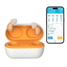 Set Aparate auditive reincarcabile digitale AudiSound 6116E, aproape invizibile, aplicatie smartphone pentru control si personalizare frecvente