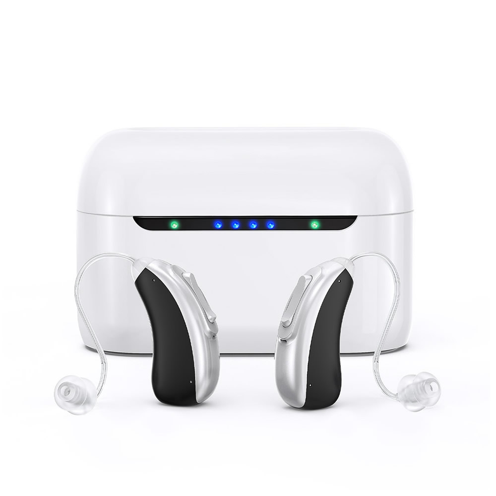 Set aparate auditive digitale reincarcabile G22BT, cu filtru anti-suierat, personalizare frecvente