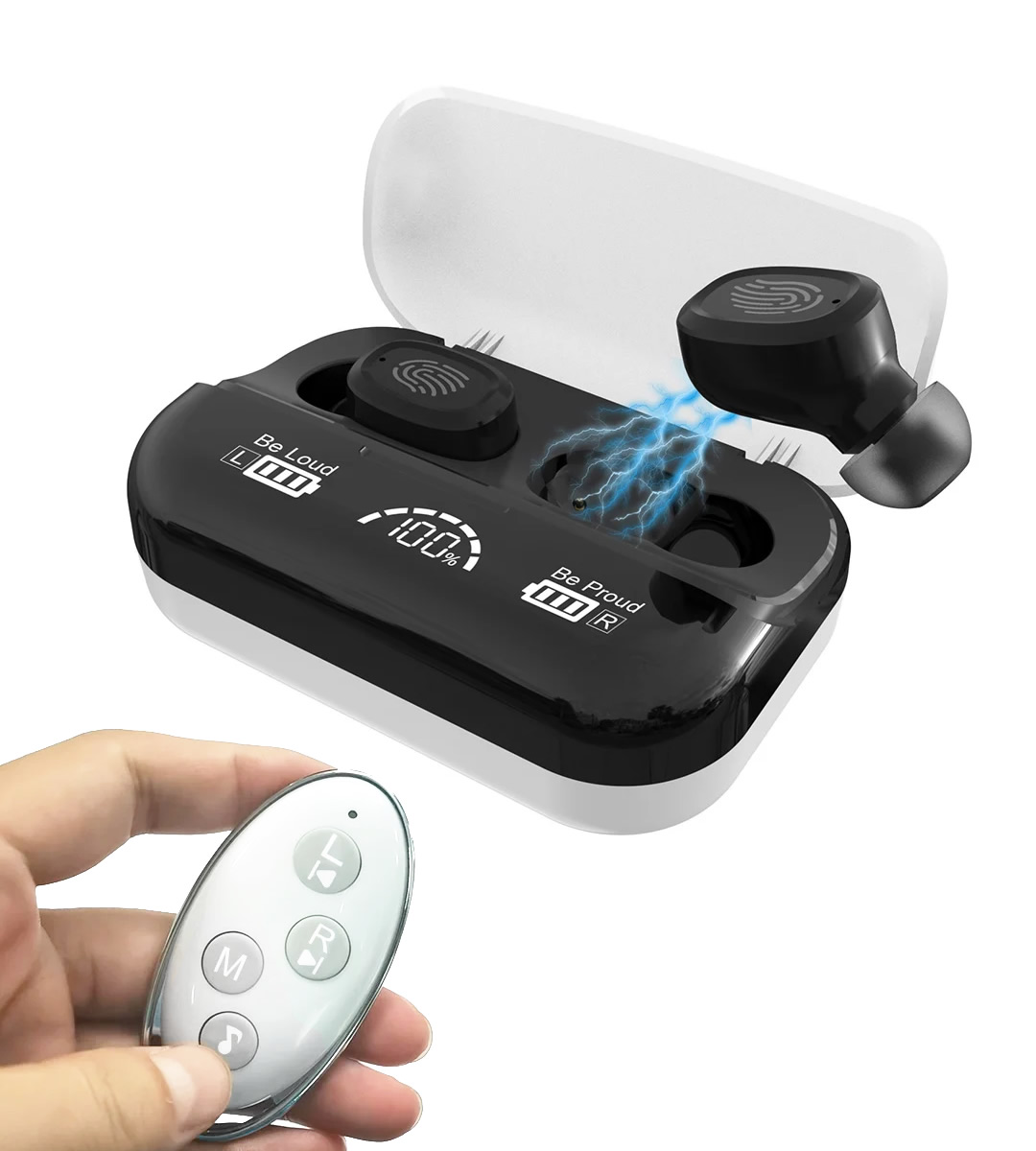 Set aparate auditive digitale reincarcabile IA006A cu telecomanda, conexiune Bluetooth la telefon